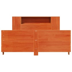 Cadre de lit sans matelas cire marron 120x190cm bois pin massif 