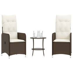 Chaises de jardin inclinables lot de 2 et table résine tressée 