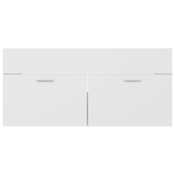 Armoire d'évier et lavabo intégré Blanc/chêne sonoma Aggloméré 