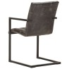 Chaises à manger cantilever lot de 2 gris cuir véritable 
