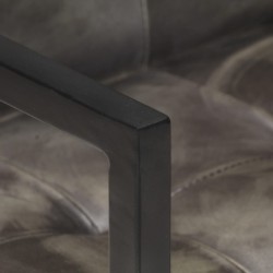 Chaises à manger cantilever lot de 2 gris cuir véritable 