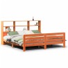 Cadre de lit sans matelas cire marron 200x200cm bois pin massif 