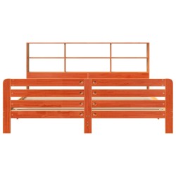 Cadre de lit sans matelas cire marron 200x200cm bois pin massif 