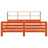 Cadre de lit sans matelas cire marron 200x200cm bois pin massif 