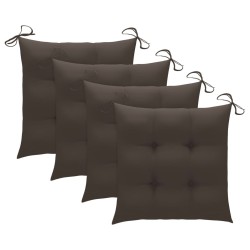 Chaises de jardin et coussins lot de 4 Gris Bois acacia massif 