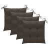 Chaises de jardin et coussins lot de 4 Gris Bois acacia massif 