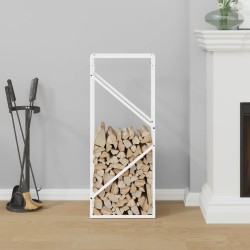 Portant de bois chauffage blanc 40x25x100 cm 