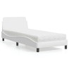 Lit avec matelas blanc 80x200 cm similicuir 