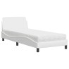 Lit avec matelas blanc 80x200 cm similicuir 
