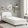 Lit avec matelas blanc 80x200 cm similicuir 
