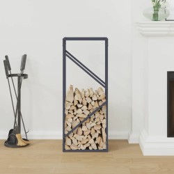 Portant de bois chauffage anthracite 40x25x100 cm 