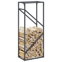 Portant de bois chauffage anthracite 40x25x100 cm 