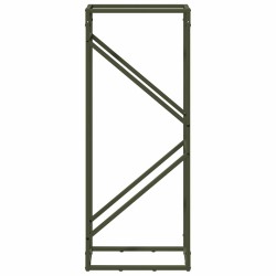 Portant de bois chauffage vert olive 40x25x100 cm 
