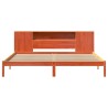 Lit bibliothèque sans matelas cire marron 180x200 cm pin massif 