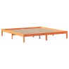 Lit bibliothèque sans matelas cire marron 180x200 cm pin massif 