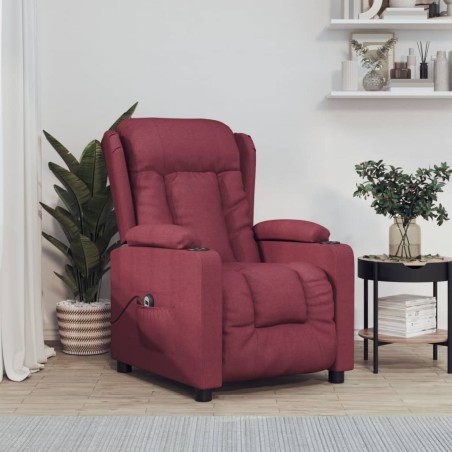 Fauteuil inclinable électrique Rouge bordeaux Tissu 