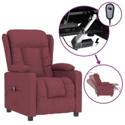 Fauteuil inclinable électrique Rouge bordeaux Tissu 