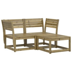 Salon de jardin 3 pcs bois de pin imprégné 