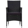 Salon de jardin 4 pcs avec coussins Résine tressée Noir 