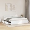 Cadre de lit avec tête de lit sans matelas blanc 180x200 cm 