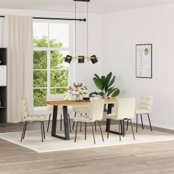 Chaises à manger lot de 6 crème velours 