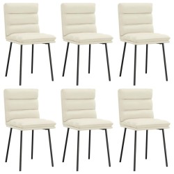Chaises à manger lot de 6 crème velours 
