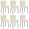 Chaises à manger lot de 6 crème velours 