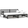 Lit coulissant sans matelas noir 2x(90x200) cm 