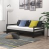 Lit coulissant sans matelas noir 2x(90x200) cm 