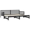 Lit coulissant sans matelas noir 2x(90x200) cm 
