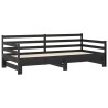 Lit coulissant sans matelas noir 2x(90x200) cm 