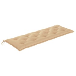 Banc de jardin empilable et coussin 159 cm Bois de teck massif 