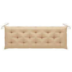 Banc de jardin empilable et coussin 159 cm Bois de teck massif 