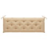 Banc de jardin empilable et coussin 159 cm Bois de teck massif 