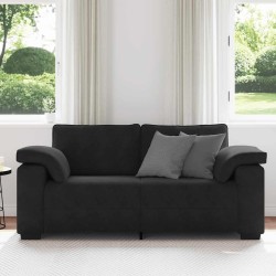 Canapé causeuse noir 140 cm velours 