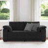 Canapé causeuse noir 140 cm velours 