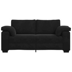 Canapé causeuse noir 140 cm velours 