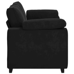 Canapé causeuse noir 140 cm velours 