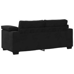 Canapé causeuse noir 140 cm velours 