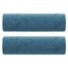 Canapé 2 places avec oreillers décoratifs bleu 120 cm velours 