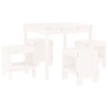 Ensemble à manger de jardin 5pcs blanc bois massif de pin 