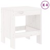 Ensemble à manger de jardin 5pcs blanc bois massif de pin 