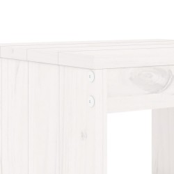 Ensemble à manger de jardin 5pcs blanc bois massif de pin 