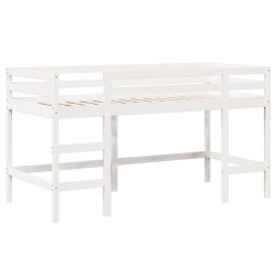 Lit superposé avec échelle et toit sans matelas blanc 90x190 cm 