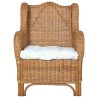 Canapé avec coussin Marron clair Rotin naturel et lin 