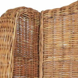 Canapé avec coussin Marron clair Rotin naturel et lin 
