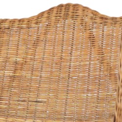 Canapé avec coussin Marron clair Rotin naturel et lin 