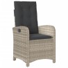 Ensemble de bistro 3 pcs et coussins gris clair résine tressée 