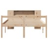 Lit bibliothèque sans matelas 140x190 cm bois de pin massif 