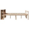 Lit bibliothèque sans matelas 140x190 cm bois de pin massif 